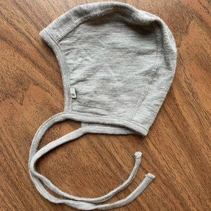 Wheat merino wool baby pilot cap 3-6m